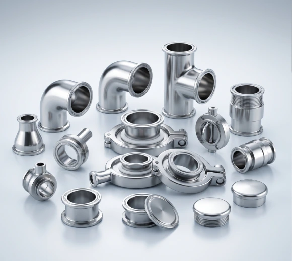 Stainless steel tri-clamp dairy and pharma fittings